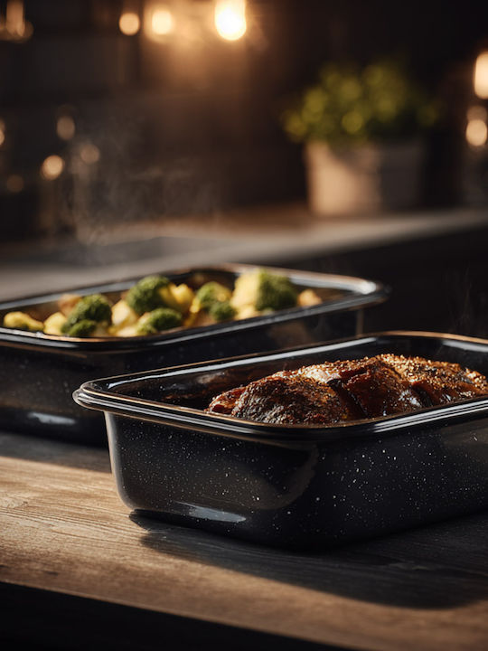 Sidirela First Set of 2 Enamel Nonstick Rectangular Baking Pans 33x22cm & 41x27cm – Durable High Quality Baking Pans