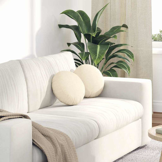 vidaXL Velvet Sofa Cushion Crem 30x30cm