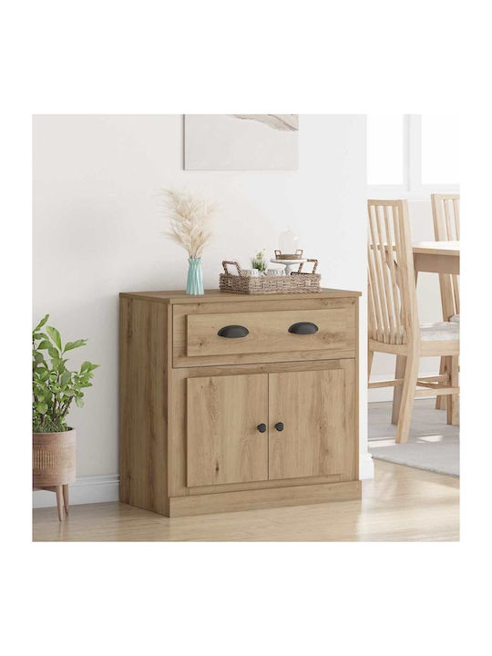Wall Living Room Display Cabinet made of Particleboard with Glass Artisan Oak 70x35.5x67.5cm