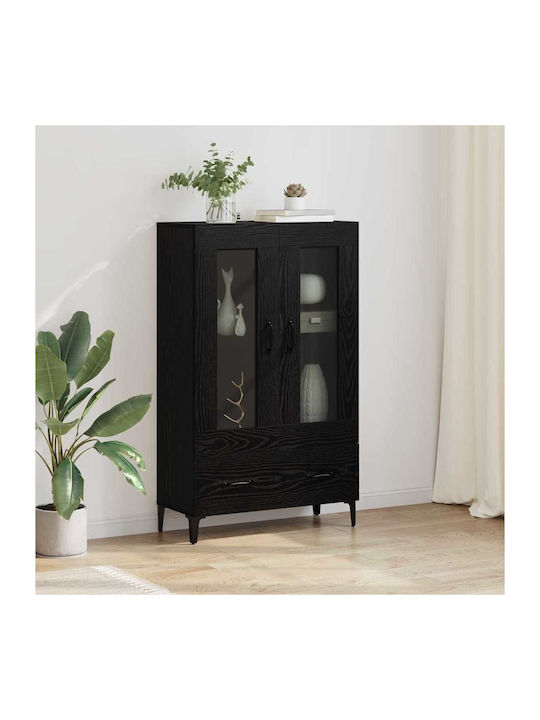 Висулка Витрина за хол от ПДЧ със Стъкло Black Beech 70x31x115см