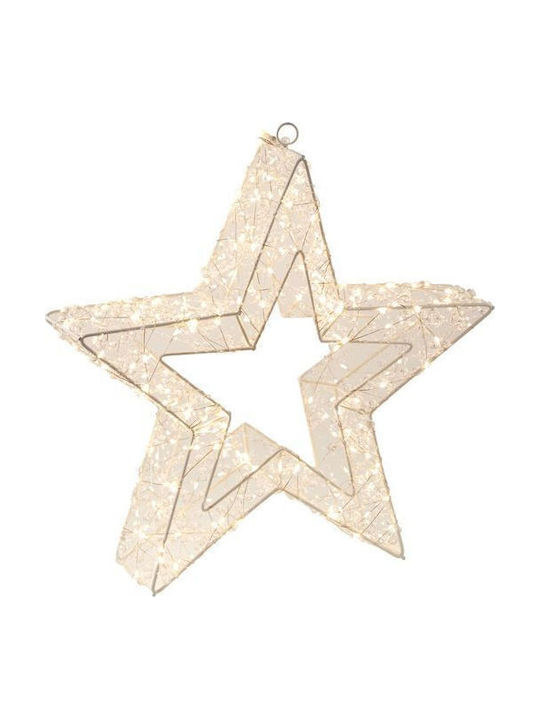 TnS Christmas Decorative Illuminated Plastic Star Warm White 3x3x38cm