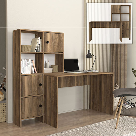 Birou Lesya cu Bibliotecă 159.2x59.6x141.2 cm Nuc