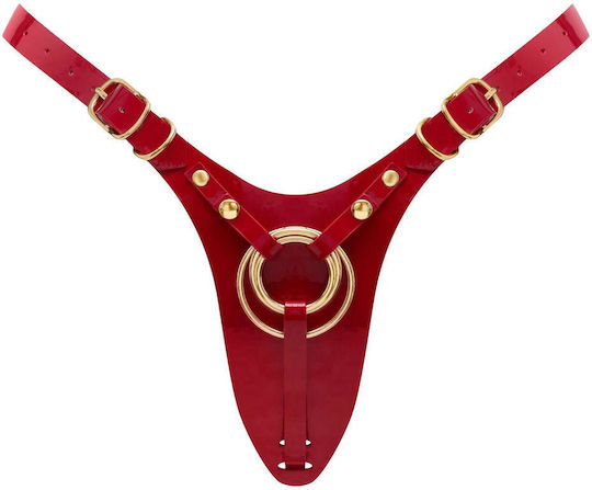 Leatherette Harness Fabulous One Size Red Glossy