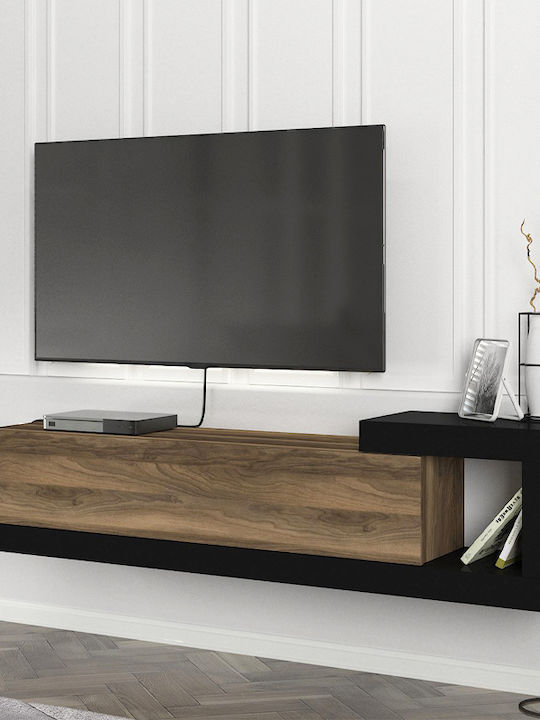 TV Stand Volare from Metal & Walnut Wood - Blac...