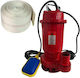 Pachet Pompă Apă Murdară cu Flotor Wqd10 1.1 Kw 10 M3/h 2 Inch Include Furtun de Incendiu de 2 Inch 20 M Inclus Cobi Smart