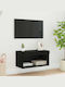 TV Stand with LED Lighting Black Oak M60xD30xH30cm