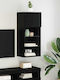 Wohnzimmer TV-Einheit Black Beech mit Beleuchtung L40.5xB30xH90cm