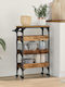 vidaXL Wooden Kitchen Trolley 4 Tiers Brown 53x20x76cm