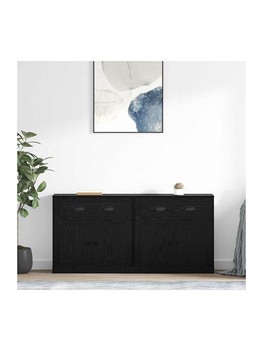 Sideboard made of Wood & Metal with Drawers Bla...