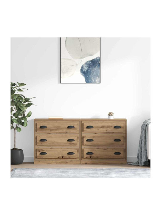 Sideboard made of Wood & Metal with Drawers Art...