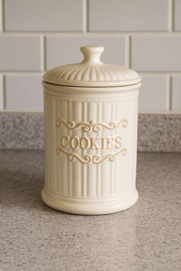 Borcane Pentru Biscuiți Ceramică Albă Bonzai 23cm Country House Galifas 9904165 Galifas