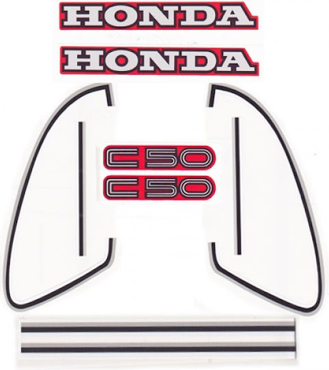 Set De Autocolante Honda C-50c Roșii