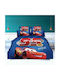 SpitiBazaar Sheet Set Single with Elastic Band from Cotton & Polyester Blue 160x220cm