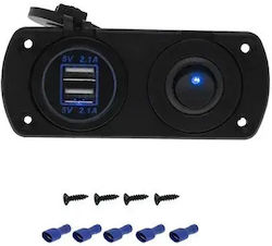 Διπλός Φορτιστής Αυτοκινήτου Usb 12v Ενσωματωμένη Βάση Πάνελ Διακόπτη Carsun Ee6020 Διπλός Φορτιστής Αυτοκινήτου Usb 12v Ενσωματωμένη Βάση Πάνελ Διακόπτη Carsun Ee6020