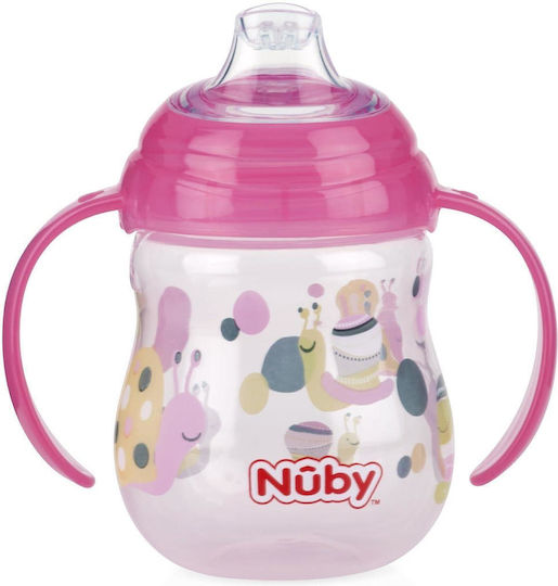Nuby Educational Sippy Cup Silicone with Handles Pink for 6m+m+ 270ml