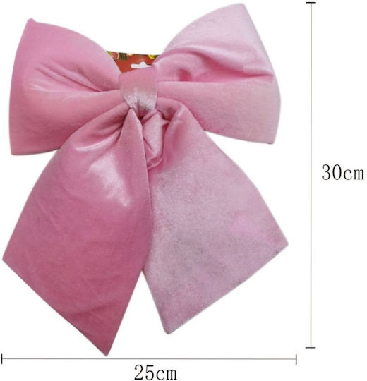 Dekorative Weihnachtsfigur Bogen aus Samt Rosa 30cm x 25cm 1 Stück