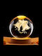Decorative Crystal Ball Led 8cm 3d Wooden Base Design Bells