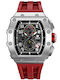 Tsar Bomba Herrenuhr 44mm Chronograph Batterie mit Rot Metallarmband