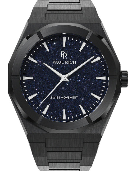 Paul Rich Herrenuhr 43mm Batterie mit Schwarz Metallarmband