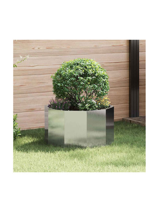vidaXL Ghiveci Metal Silver 60x60x35cm.
