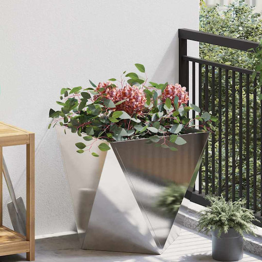 vidaXL Pot Metallic Silver 50x50x50cm.
