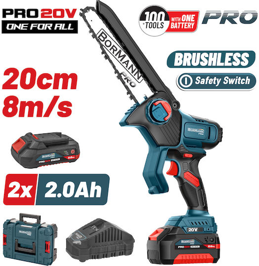 Bormann Pro BBP5441X22C Κλαδευτικό Αλυσοπρίονο Μπαταρίας Brushless 20V 1.3kg με Λάμα 20cm