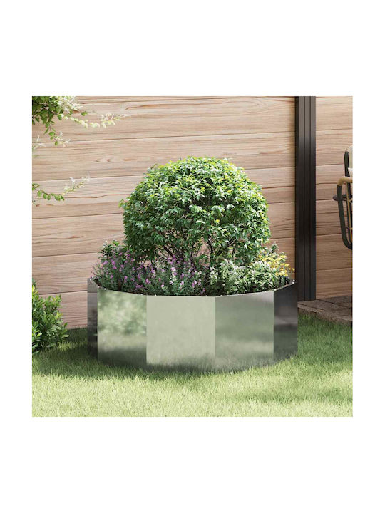 vidaXL Ghiveci Metal Silver 90x90x35cm.