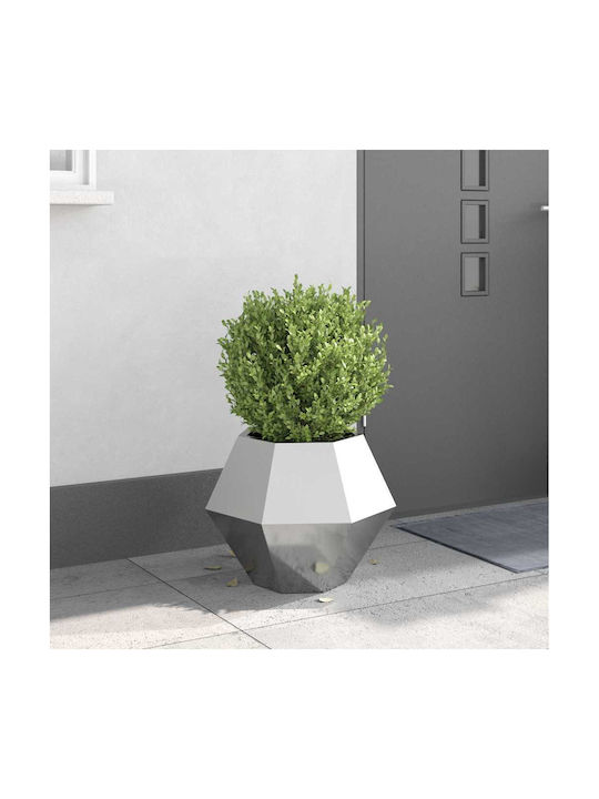 vidaXL Саксия Метал Silver 50x50x40см.