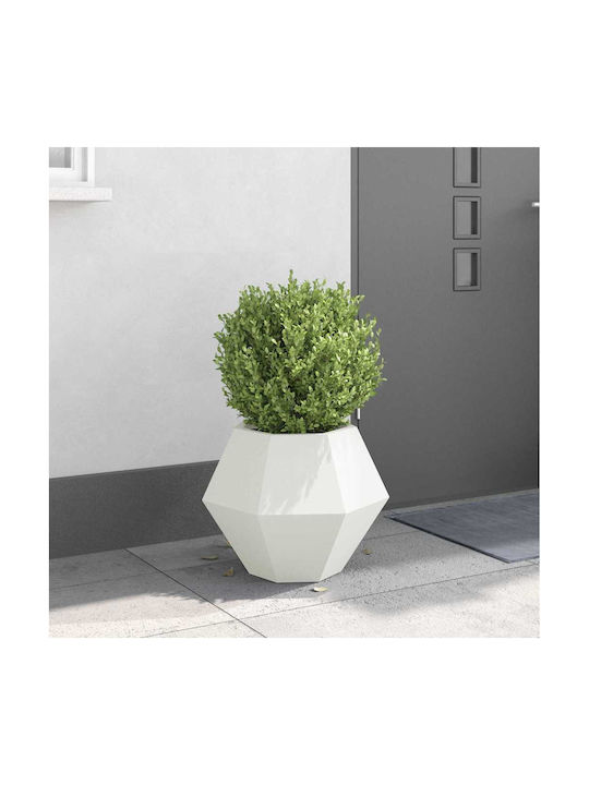 vidaXL Pot Metallic White 50x50x40cm.