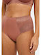High-waisted Women's Slip with Lace Beige