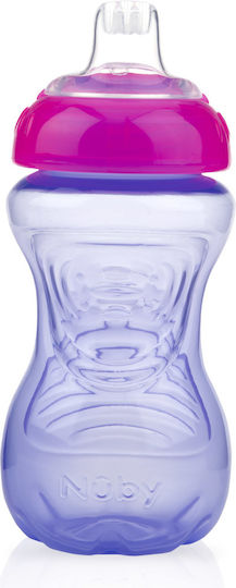 Nuby Παιδικό Ποτηράκι No-spill Cup από Σιλικόνη Μωβ 300ml για 6m+