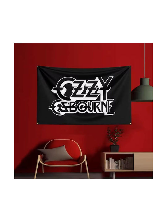 Σημάια Οζι Οζμπορν Λόγκο 60*90 Ασπρόμαυρη Flag Ozzy Osbourne Logo 60*90 Black White Molfs