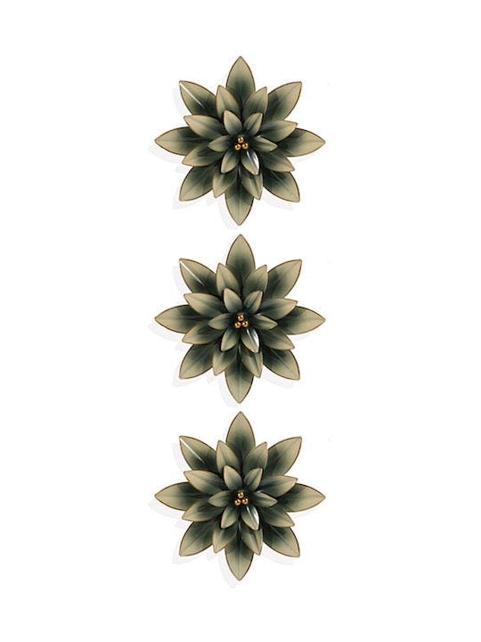 General Trade Wall Decor Green Made of Metallic 25x4x25cm 3 Pieces