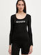 Women's Blouse Cotton Long Sleeve Black