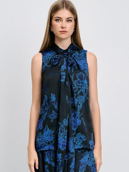 Desiree Women's Blouse Sleeveless Floral Blue