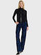 Damen Bluse Langärmelig Black