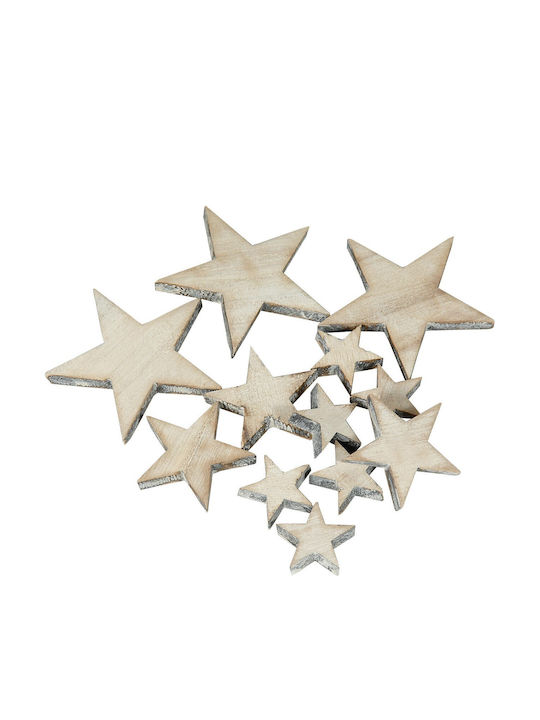 Lianos Wood Christmas Decorative Star 12pcs Brown
