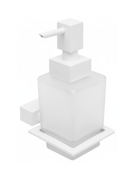 Bronze Art Επιτοίχιο Dispenser Γυάλινο Λευκό
