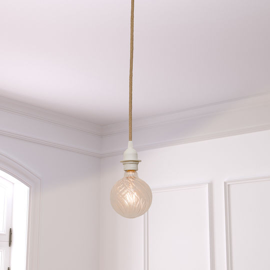 Κρεμαστό Φωτιστικό Μπεζ με Ντουί E27 4x4εκ.