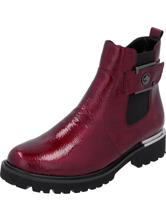 Leder Stiefeletten Damen Rot