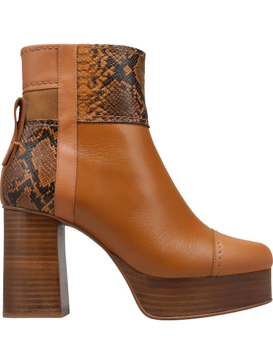 Wildleder Stiefeletten Damen Tabac Braun