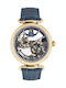 Carl Von Zeyten Ανδρικό Ρολόι 42mm Αυτόματο με Γαλάζιο Δερμάτινο Λουράκι