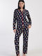 Vienetta Secret Winter Women's Pyjama Set Blue Marine