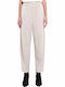 Women's Fabric Trousers Ecru