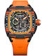Tsar Bomba Men's Watch 46mm Automatic with Orange Rubber Strap