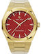 Paul Rich Herrenuhr 43mm Batterie mit Gold Metallarmband