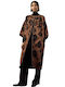 Wool Women's Brown Coat with Belt