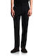 Trousers Chino Elastic in Straight Line Black