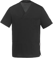 Short Sleeve Black Microfiber Blouse Ego Chef E...