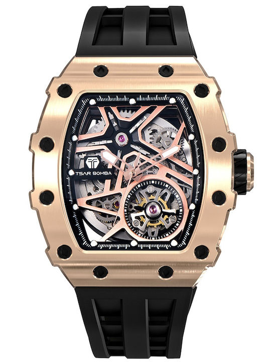 Tsar Bomba Men's Watch 44mm Automatic with Black Rubber Strap